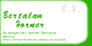 bertalan horner business card
